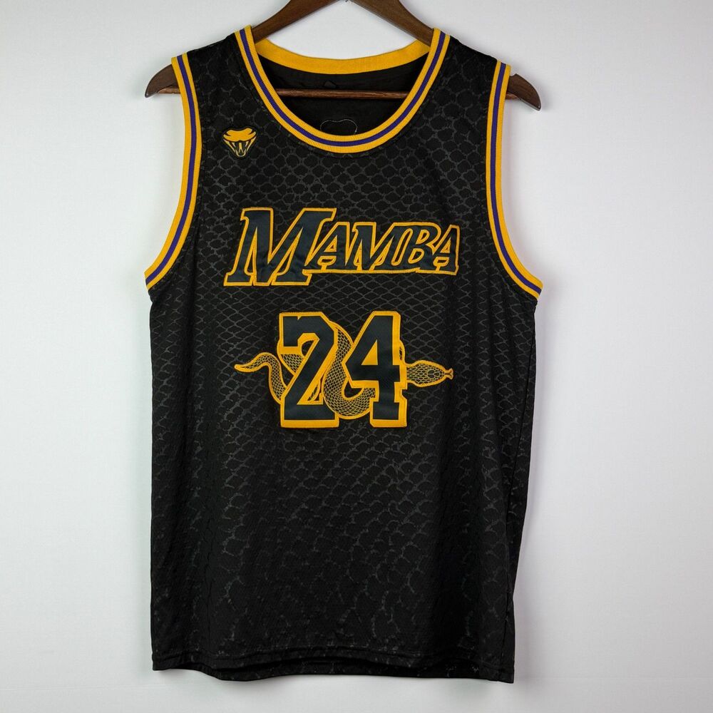 Kobe Bryant 24 Black Mamba Snake Skin Jersey Mens Small